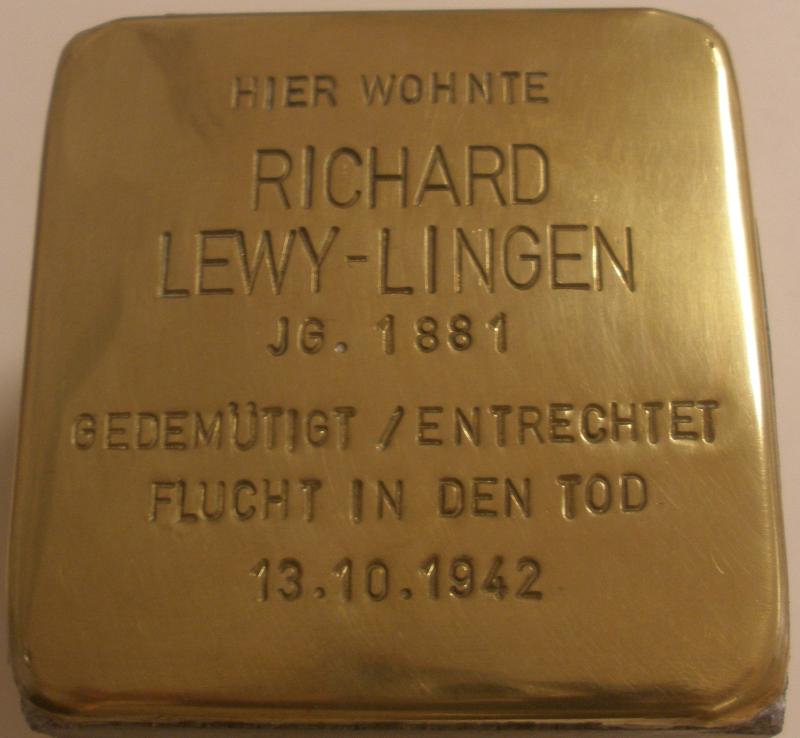 Stolperstein für Richard Lewy-Lingen