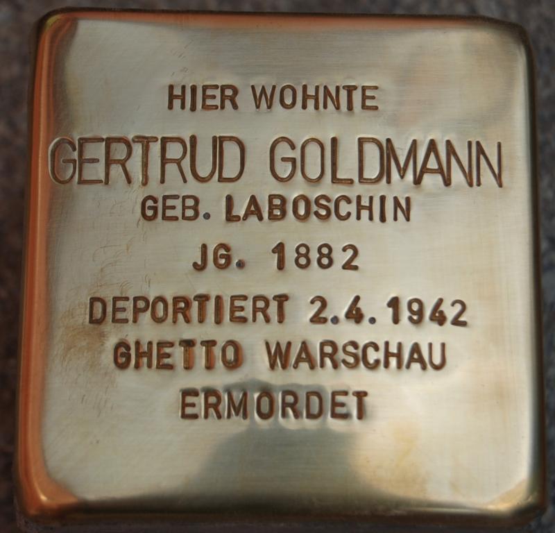 Stolperstein von Gertrud Goldmann