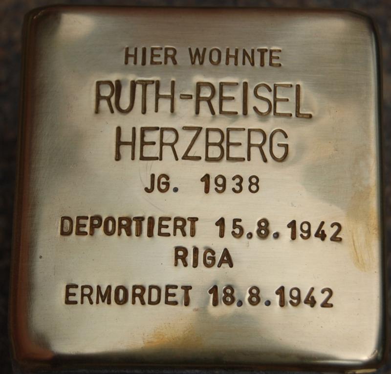 Stolperstein für Ruth Reisel Herzberg
