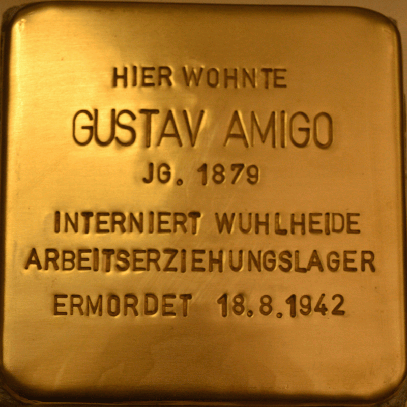 Stolperstein für Gustav Amigo (Bild Projekt-Stolpersteine)
