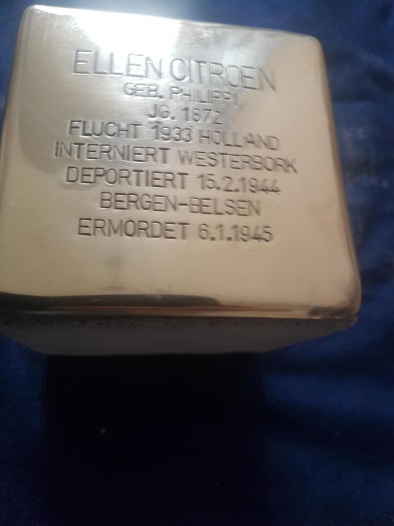Stolperstein Ellen Citroen, Foto: Initiative