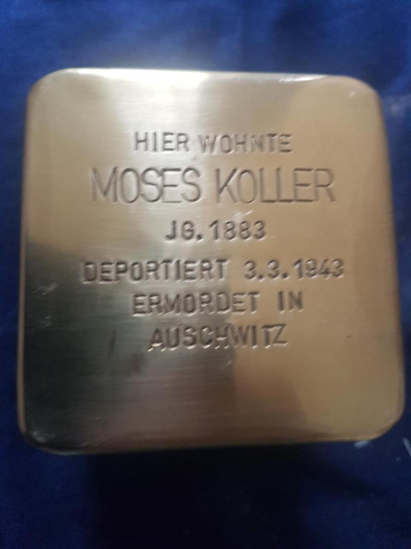Stolperstein Moses Koller, Foto: Initiative