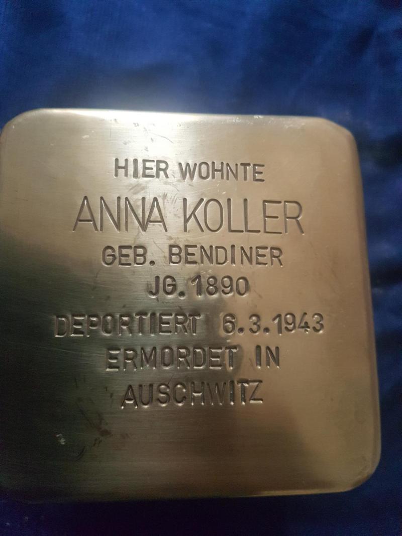 Stolperstein Anna Koller, Foto: Initiative