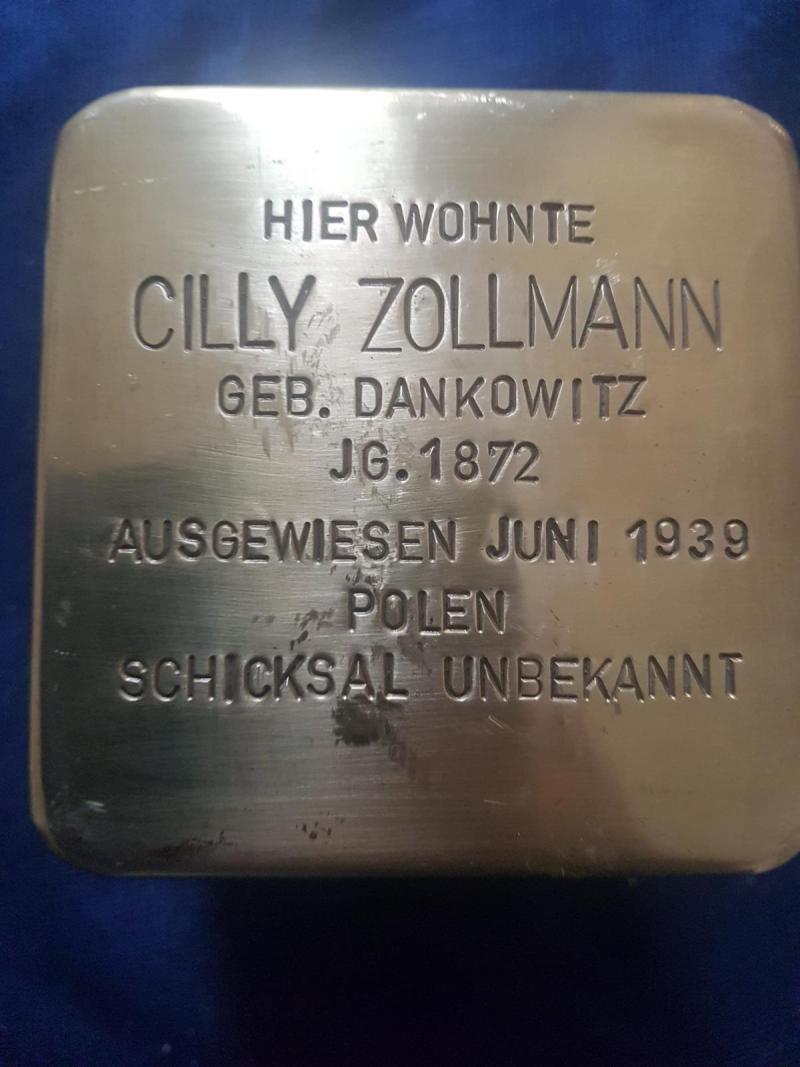 Stolperstein Cilly Zollmann, Foto: Initiative