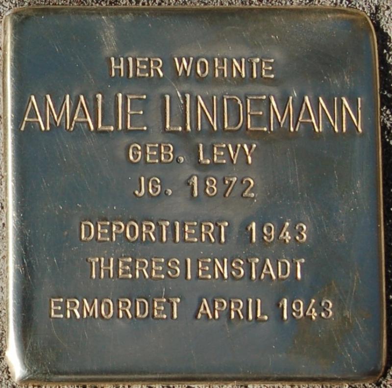 Amalie Lindemann © Projekt-Stolpersteine Teltow-Zehlendorf