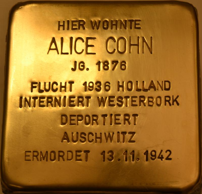 Alice Cohn © Projekt-Stolpersteine Teltow-Zehlendorf