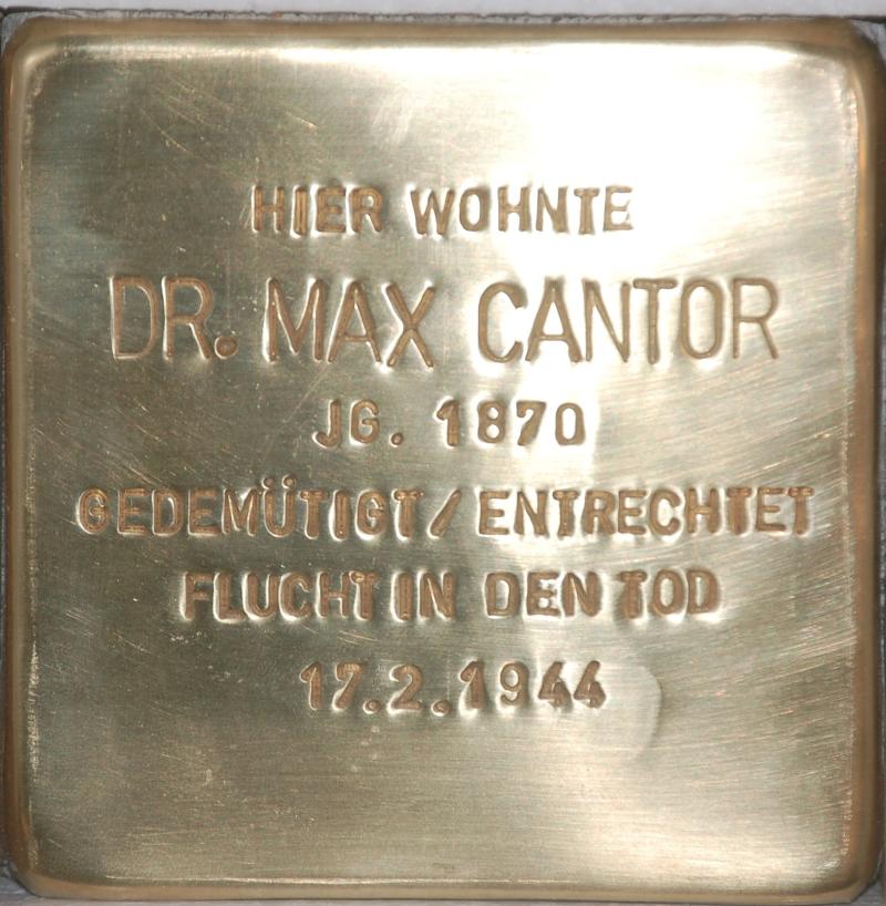 Stolperstein von Max Cantor