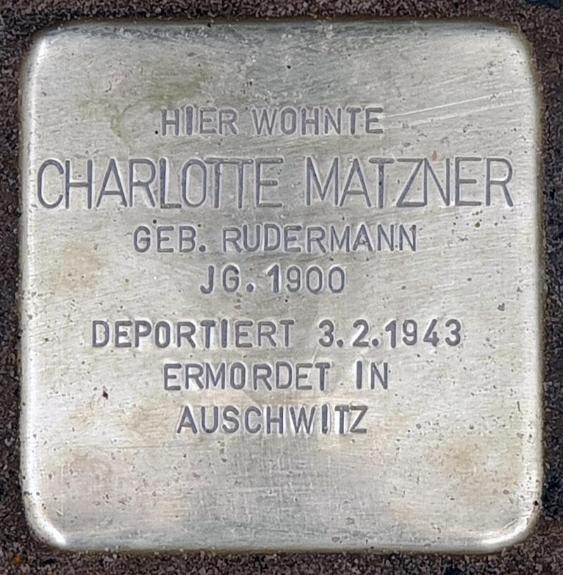Stolperstein Charlotte Matzner © OTFW