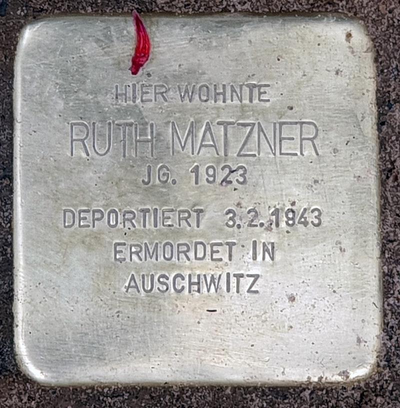 Stolperstein Ruth Matzner © OTFW