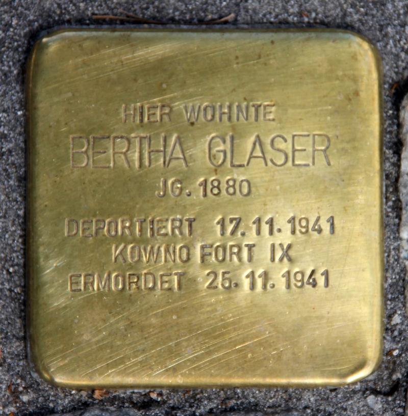 Stolperstein Bertha Glaser © OTFW
