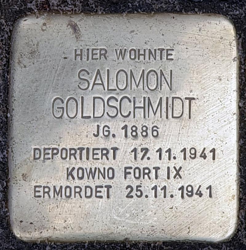 Stolperstein Salomon Goldschmidt © OTFW