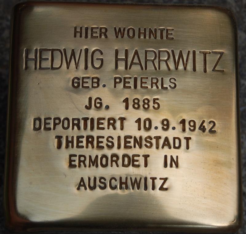 Stolperstein für Hedwig Harrwitz - Foto: Projekt Stolpersteine