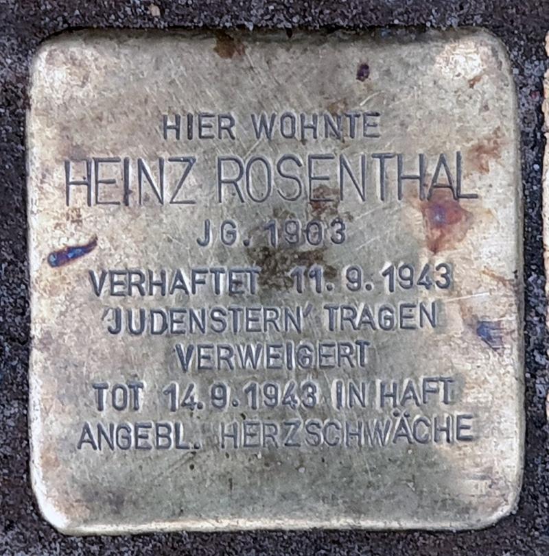 Stolperstein Heinz Rosenthal © OTFW