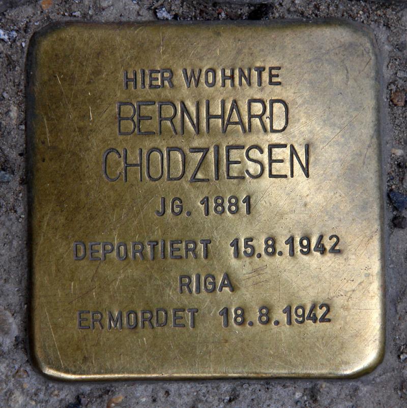 Stolperstein für Bernhard Chodziesen © OTFW