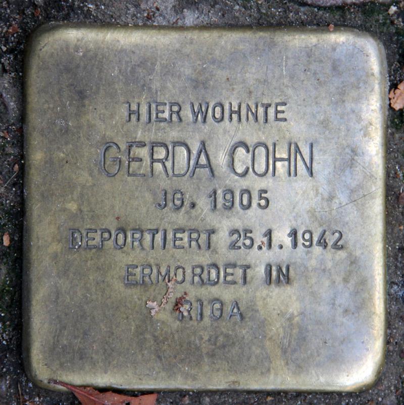 Stolperstein Gerda Cohn © OTFW