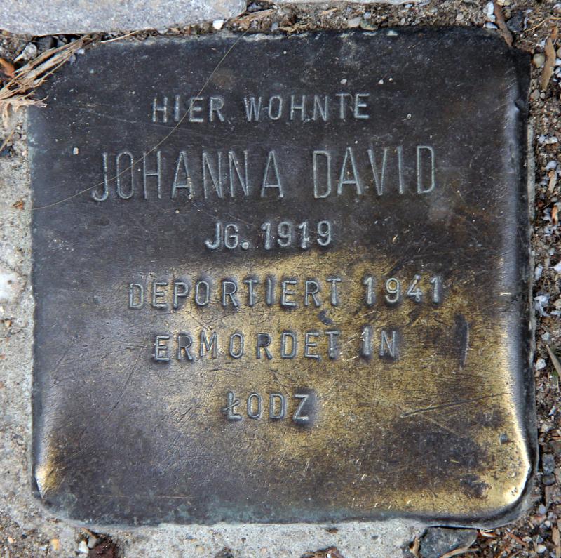 Stolperstein Johanna David © OTFW