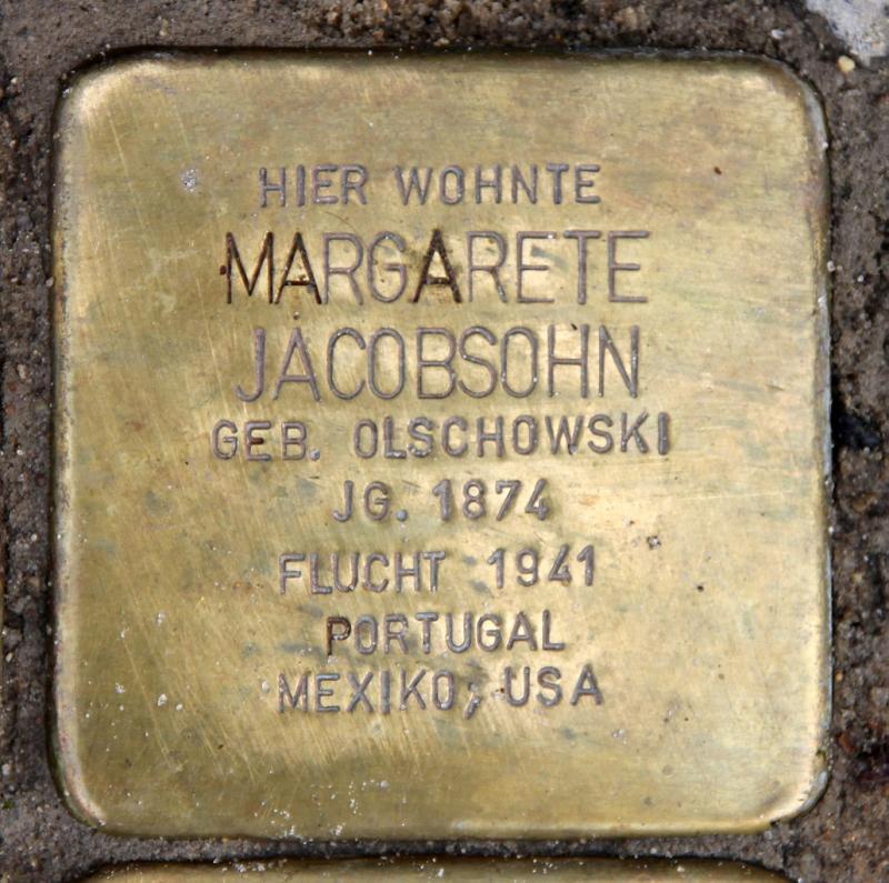 Stolperstein für Margarete Jacobsohn © OTFW