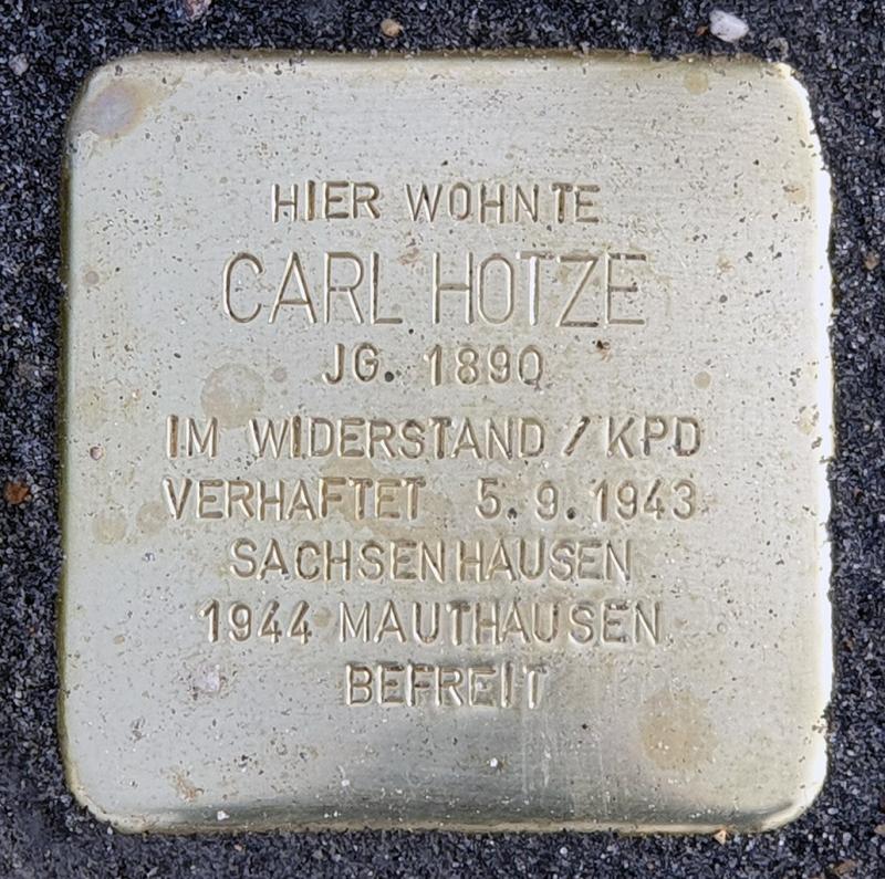 Stolperstein Carl Hotze © OTFW