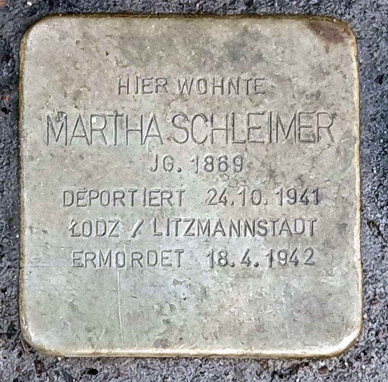 Stolperstein Martha Schleimer © OTFW