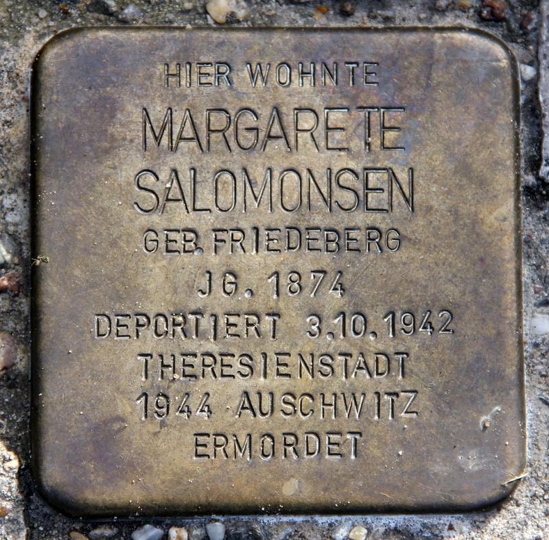 Stolperstein Margarete Salomonsen © OTFW