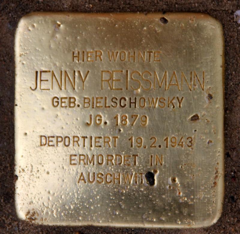 Stolperstein für Jenny Reissmann © OTFW