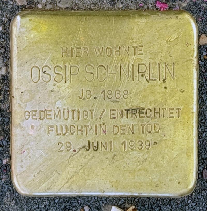 Stolperstein Ossip Schnirlin, Foto: OTFW