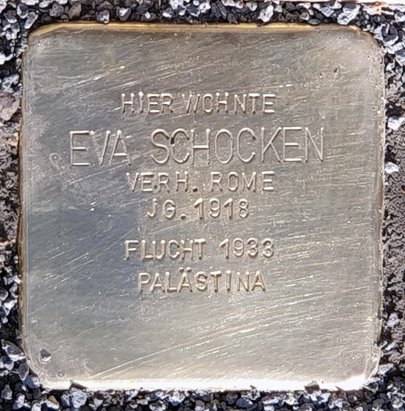 Stolperstein für Eva Schocken © OTFW