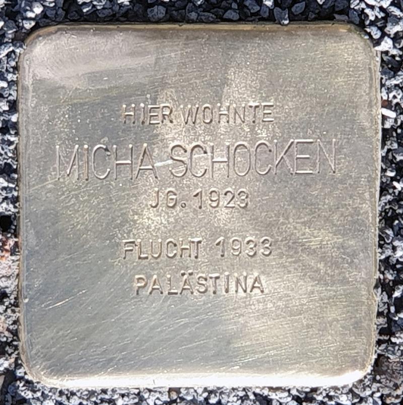Stolperstein für Micha Schocken © OTFW