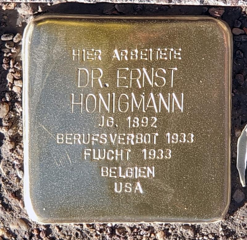 Stolperstein Dr. Ernst Honigmann © OTFW