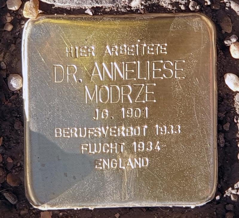 Stolperstein Dr. Annelise Modrze © OTFW