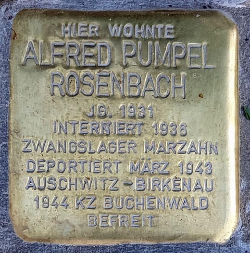 Stolperstein Alfred Pumpel Rosenbach ﹫ OTFW Berlin