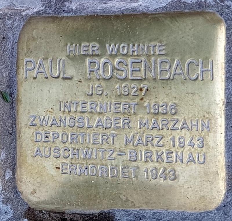 Stolperstein Paul Rosenbach © OTFW