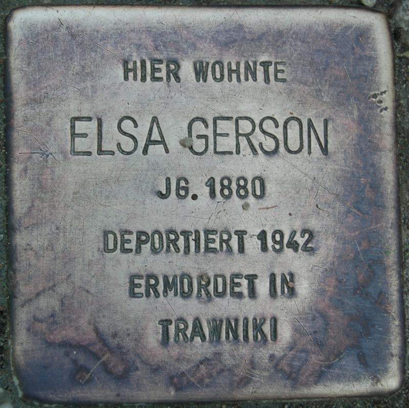 Stolperstein für Elsa Gerson - Foto: Projekt-Stolpersteine Teltow-Zehlendorf