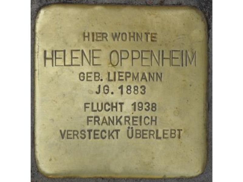 Stolperstein für Helene Oppenheim; Foto: H. J. Hupka
