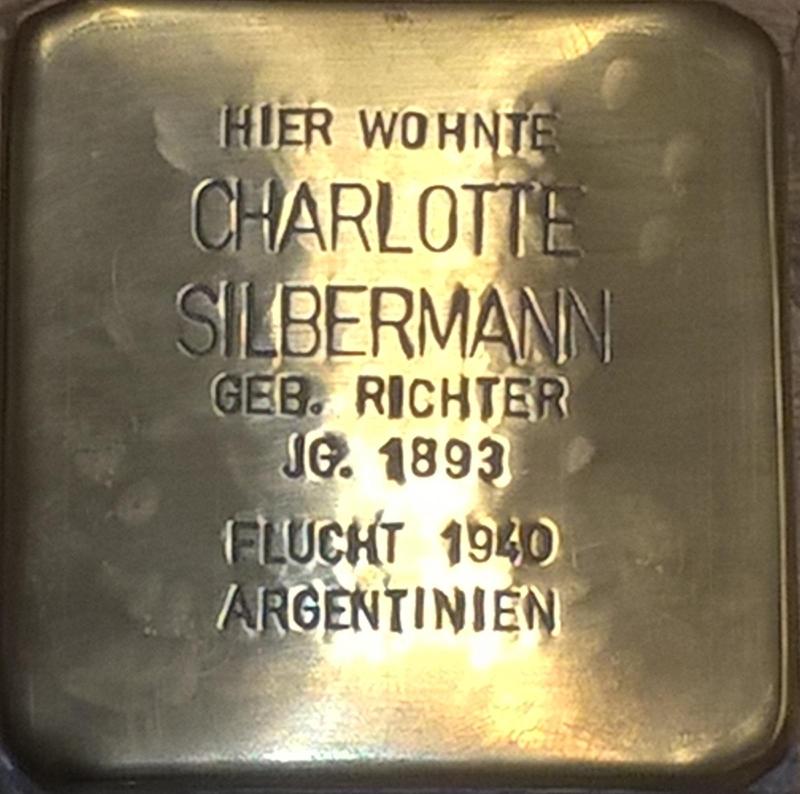 Stolperstein für Charlotte Silbermann (Bild: Projekt-Stolpersteine)