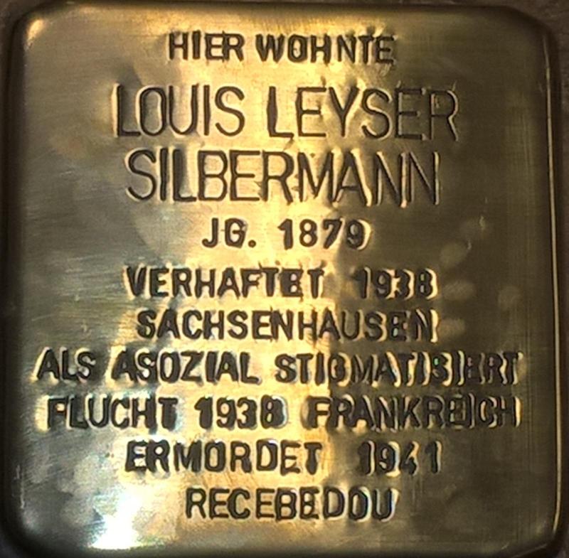 Stolperstein für Louis Leyser Silbermann (Bild: Projekt-Stolpersteine)