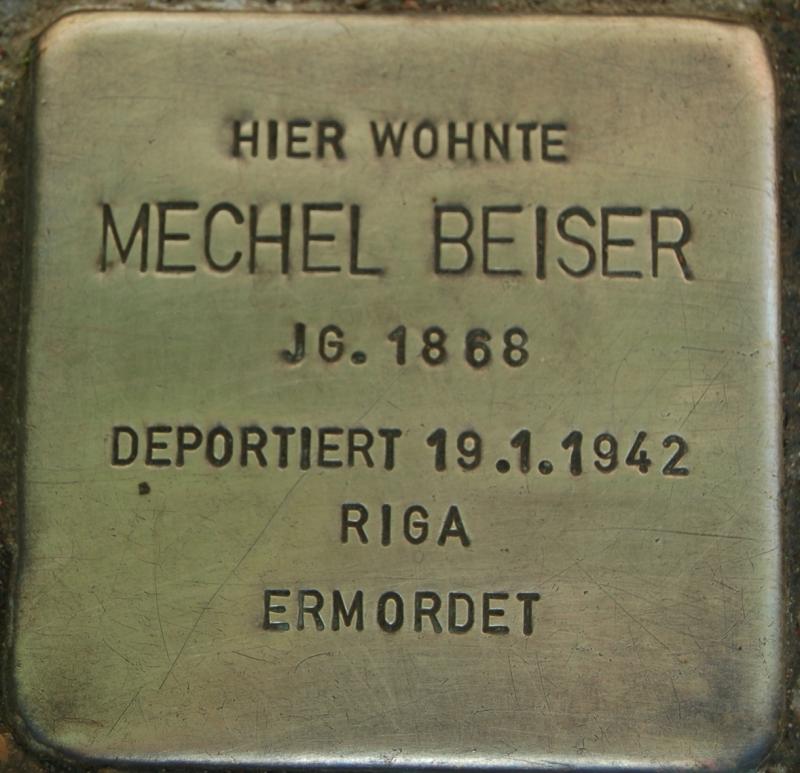 Stolperstein füt Mechel Beiser Fotorechte: Projekt Stolpersteine Teltow-Zehlendorf