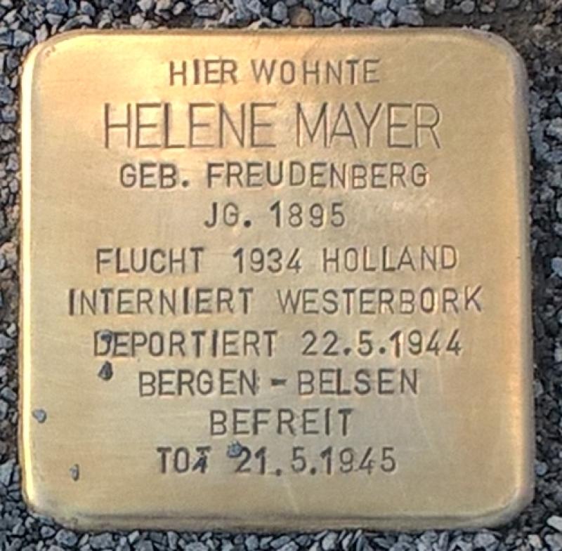 Stolperstein Helene Mayer (c)Projekt Stolpersteine Teltow-Zehlendorf