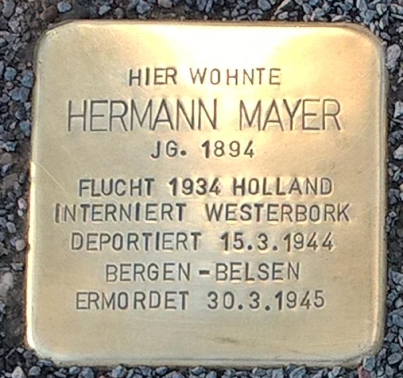 Stolperstein für Hermann Mayer (c)Projekt-Stolpersteine