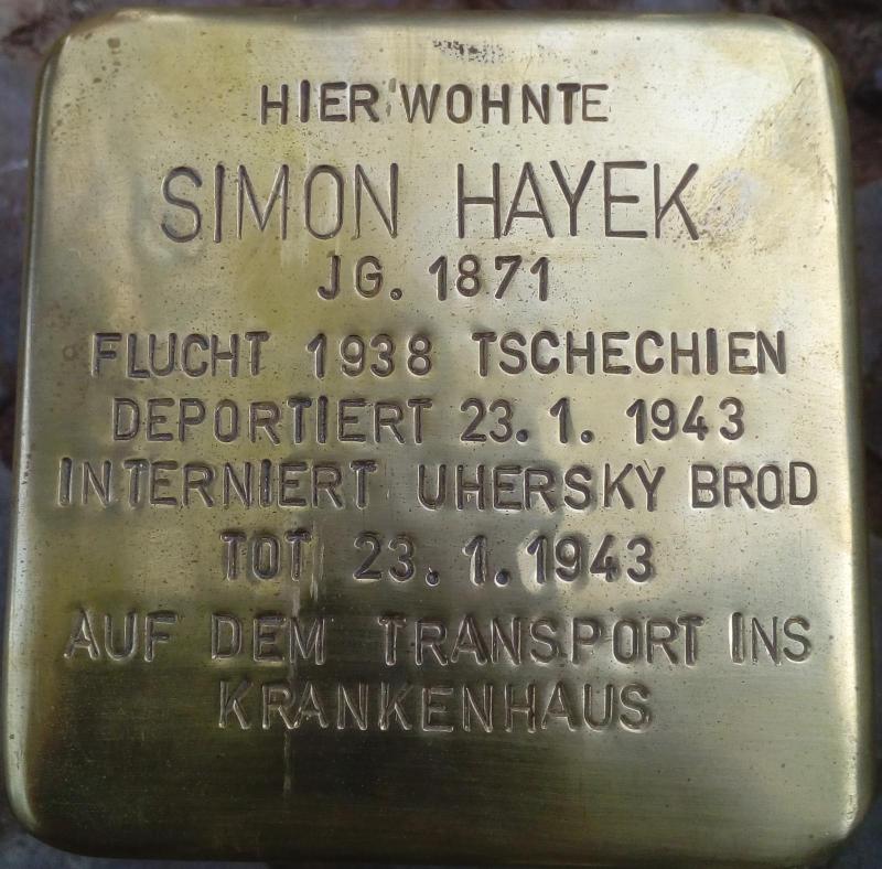 Stolperstein für Simon Hayek (Rechte: Projekt Stolpersteine)