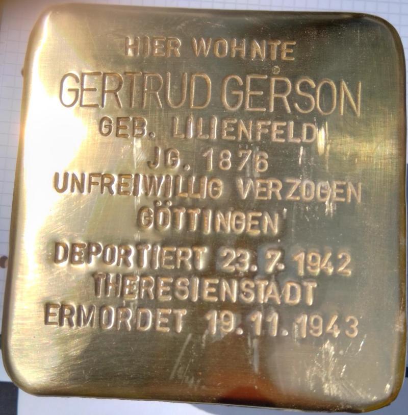 Stolperstein Anna Gerson (c/o Projekt-Stolpersteine)
