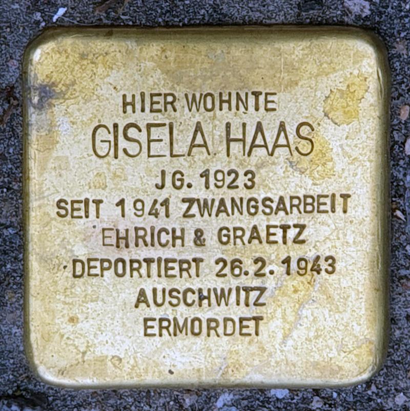 Stolperstein Gisela Haas @ OTFW Berlin