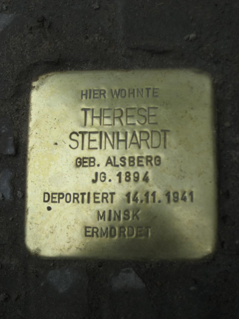 Stolperstein Therese Steinhardtl © Marlo Blondiau, September 2013