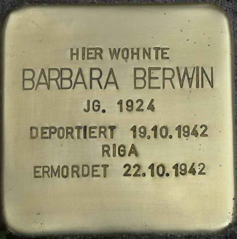 Stolperstein für Barbara Berwin