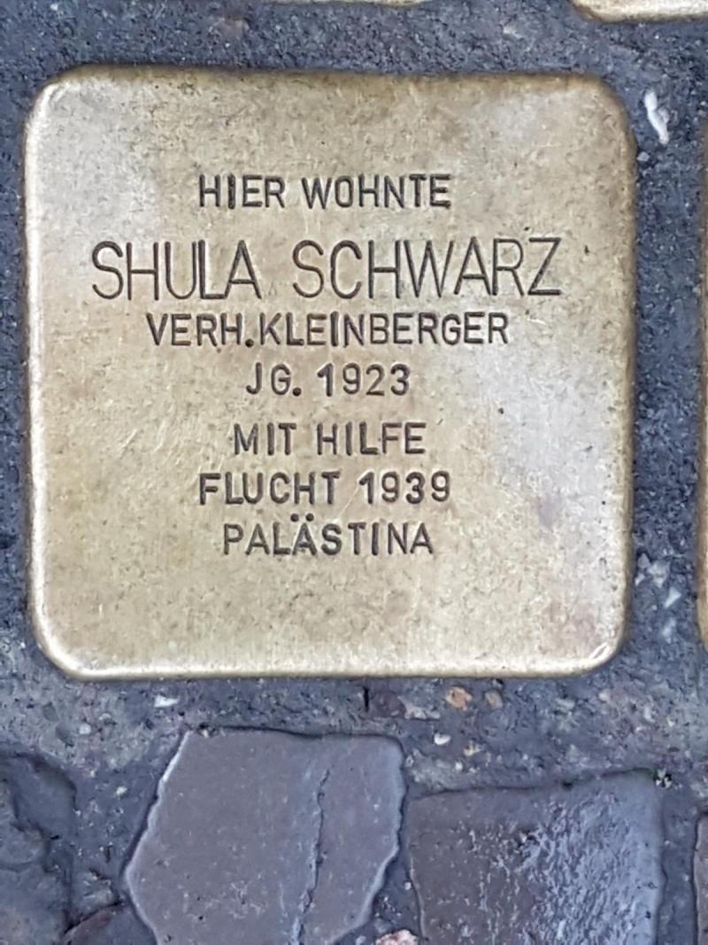 Stolperstein Shula Schwarz, Foto: Initiative