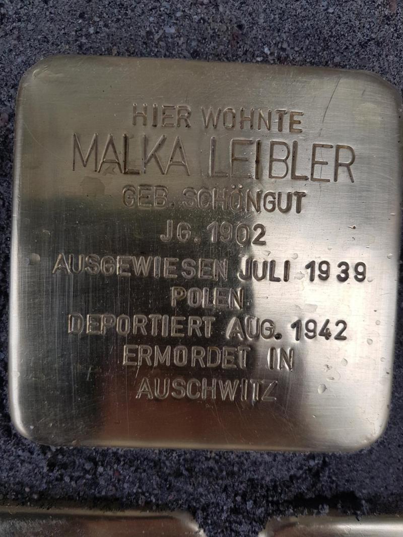 Stolperstein Malka Leibler (Foto: Initiative Mitte)