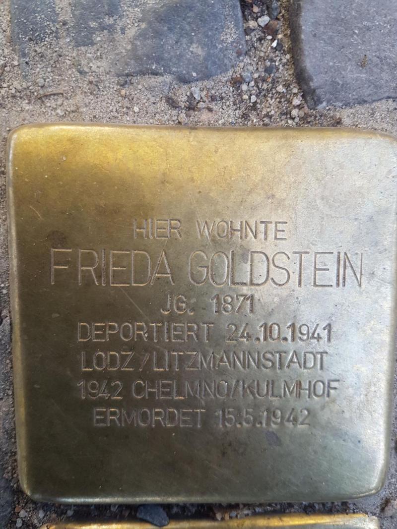 Stolperstein Frieda Goldstein, Foto: Initiative