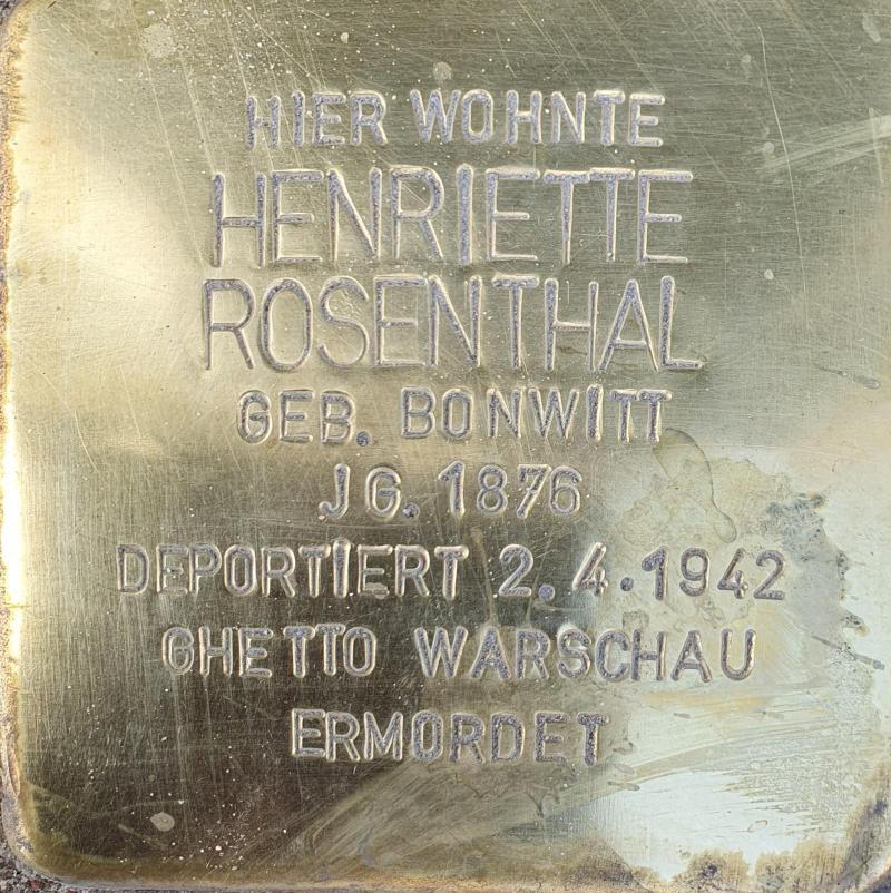 Stolperstein Henriette Rosenthal © Sigrun Marks