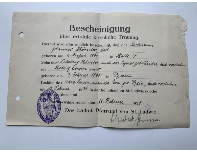 Bescheinigung kirchliche Trauung © Nachkommen