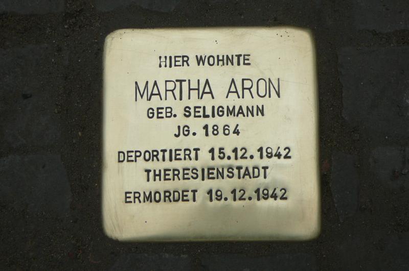 Stolperstein für Martha Aron - Foto: Initiative Stolpersteine Charlottenburg-Wilmersdorf